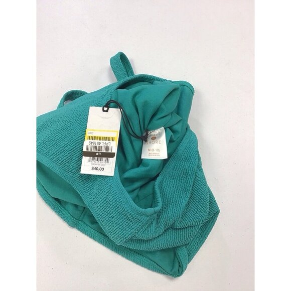 Shade & Shore Women's Pucker Textured High Leg  Swimsuit Medium 8-10 💚 - Picture 3 of 4